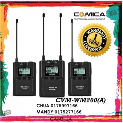 COMICA CVM-WM200 UHF(794MHz~806MHz) 80-Channels Metal Wireless Microphone with Dual-transmitters and One Receiver 